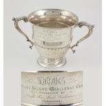 An attractive English silver two handled Trophy Cup, "Hare Island Challenge Cup,