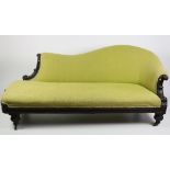 A fine quality Irish carved mahogany framed Chaise Longue, in the manner of William & Gibton,