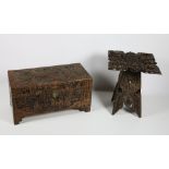 A small Oriental camphorwood Chest, of rectangular form,