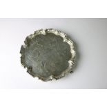 An attractive engraved and embossed silver Salver, with etched design,