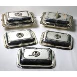 A large collection of oval and rectangular 19th Century silver plated Vegetable Dishes & Covers,