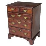 A Georgian period Irish mahogany Bachelors Chest, of unusually small proportions,