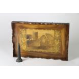 A 19th Century Killarney wood landscape arbutus and oak Serving Tray,