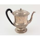 An unusual large early 19th Century George III English silver Teapot, with gadroon edge,