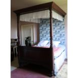 A William IV Irish mahogany Half Tester 6' Bed,