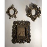 A group of three ornate giltwood Bolognese type miniature Frames, with ornate design.