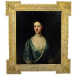 Attributed to Anthony Lee 18th Century Irish School Half length "Portrait of lady wearing low cut