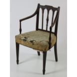 A 19th Century mahogany Hepplewhite Carver Armchair,