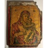 A late 18th Century / early 19th Century Russian Icon, of the Madonna and Child,