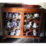 A Georgian style mahogany two door Bookcase or Display Cabinet, by Hicks of Bow Lane, Dublin,