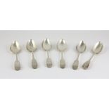 A set of 6 Irish George III silver Table Spoons, Dublin c. 1811, possibly by John Power, approx.