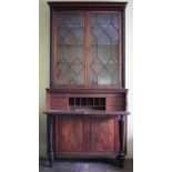 A very attractive Irish Nelson period Secretaire Bookcase, by Gillingtons, Dublin,