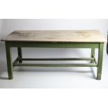 Four antique pine Kitchen Tables.