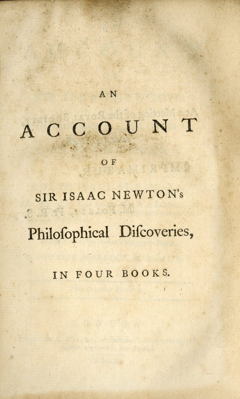 Murdoch (Patrick) An Account of Sir Isaac Newton's Philosophical Discoveries in Four Books by Colin