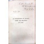 Signed Presentation Copy Hore (Philip Herbert) An Explanation of Ancient Terms and Measures of