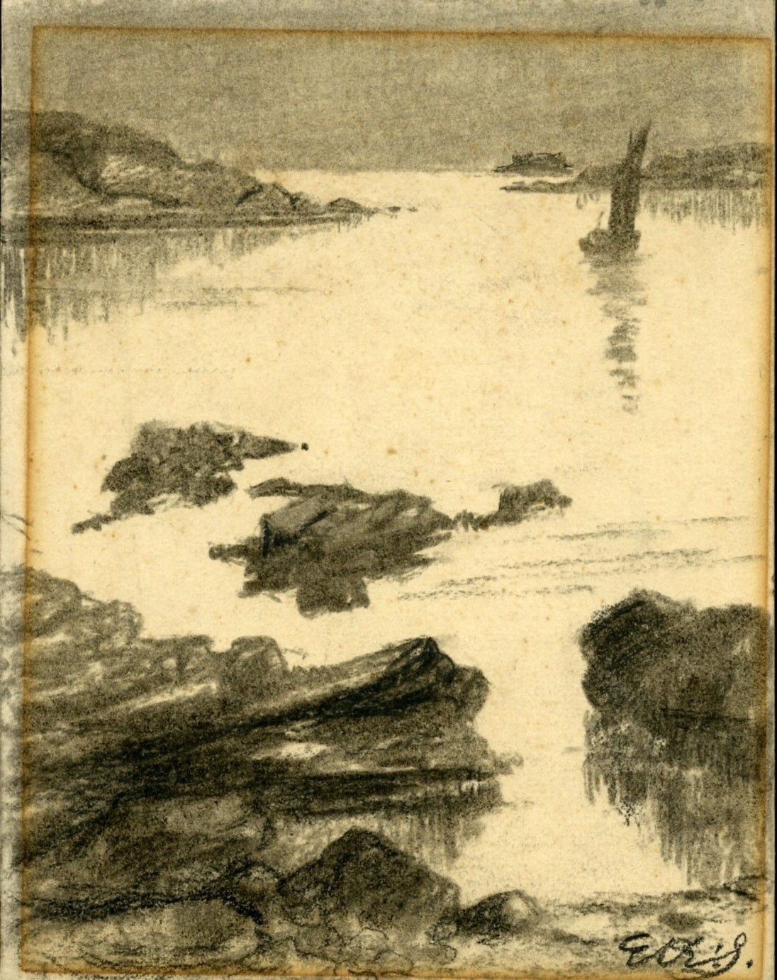 Edith Oenone Sommerville Wash and Pencil: A Southern Harbour (from the Point Strand, - Image 2 of 3