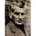 Beckett (Samuel) An original black and white Press Photograph of the author in front profile