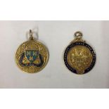 Irish Medals: Cycling: Donnelly (Bertie) Irish Olympian a circular 9ct gold and colour enamelled