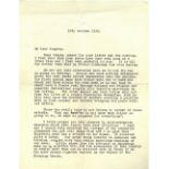 Important Wartime Letter 'Our Great Enemy is Darkness and Boredom' Nicolson (Harold) MP.