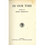 Authors Second Published Work Hemingway (Ernest) In Our Time (Cape 1926) First UK Edn. Near v.g.