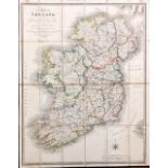 Irish Maps: Cary (John) New Map of Ireland, fold. linen backed map, hd. cold. in outline, approx.