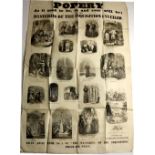 Anti-Popery Broadside Large Sheet, 76 x 50 cm,