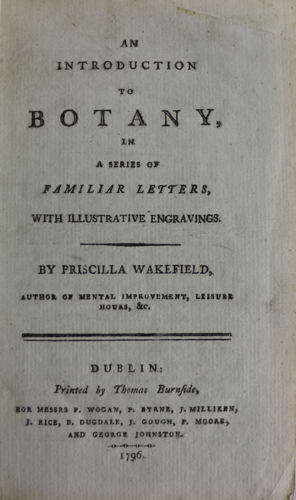 With Hand-Coloured Plates Wakefield (Priscilla) An Introduction to Botany,