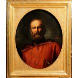 514 PIETRO VOLPES (1827 - 1924) “Ritratto di Garibaldi". Raro dipinto ad olio