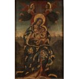 376 SC. SICILIANA DEL SECOLO XVIII "La Madonna di Custonaci". Dipinto ad olio