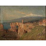 315 "VEDUTA DEL TEATRO DI TAORMINA". Dipinto ad olio