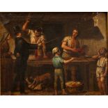 VINCENZO RIOLO (1772 - 1837)  - Il mercato del pesce. Dipinto ad olio