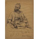 ALESSIO ISSUPOFF (1889 - 1957)  - “Figura di arabo. Disegno su carta