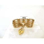 9K GOLD GATE BRACELET WITH HEART LOCK APPROX W 11.5G