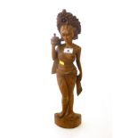 CARVED WOODEN LADY FIGURE APPROX 19.5"