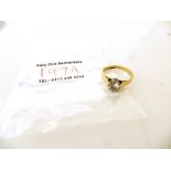 18K GOLD DIAMOND RING SIZE K APPROX W2.7G