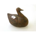 WOODEN TORAJA (SULAWESI) BIRD CARVED STORAGE BOX APPROX 5.5"X7"