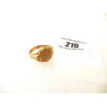 9K GOLD SIGNET RING APPROX W: 6G