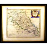 MAP OF NORTHAMPTON SHIRE BY ROB MORDEN (SIZE INC FRAME APPROX 18.5" X 22"