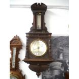 CARVED NEGRETTI AND ZAMBRA BAROMETER APPROX 43.5" X 15"