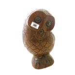 WOODEN OWL FIGURE APPROX 12"