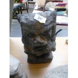 STONE SINGHA STATUE APPROX 12" X 9" X 6"