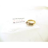 18K GOLD DIAMOND RING SIZE L 2.4G