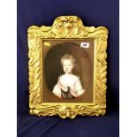 PASTEL OF A GIRL IN GILT FRAME APPROX 10.5" X 8.5" (17" X 13" INCLUDING FRAME)