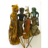 SET OF 4 WAYANG ANIMAL PUPPETS APPROX H: 21"-23"