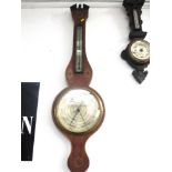 J. CETTI AND CO INLAID BAROMETER APPROX 38.5" X 10.5"