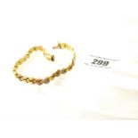 9K GOLD 3 TONE BRACELET APPROX 10G 7.5"