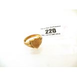 9K GOLD SIGNET RING APPROX W:5.3G