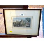 PRINT OF PONTEFRACT BY J. SHURY APPROX 3.75" X 6"