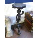 CARVED CHERUB PLANT STAND