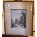 GEORGE BAXTER PRINT OF 'THE RECONCILIATION' 1852 C.L. NO. 332 APPROX 8" X 6.5"